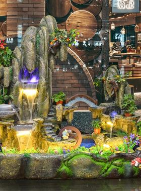 大型假山流水喷泉摆件室内阳台鱼池造景装饰庭院花园水景景观布置