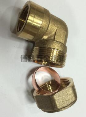 加厚铜卡套弯头卡套内丝弯头铜管卡套快速接头紫铜管卡套式铜接头