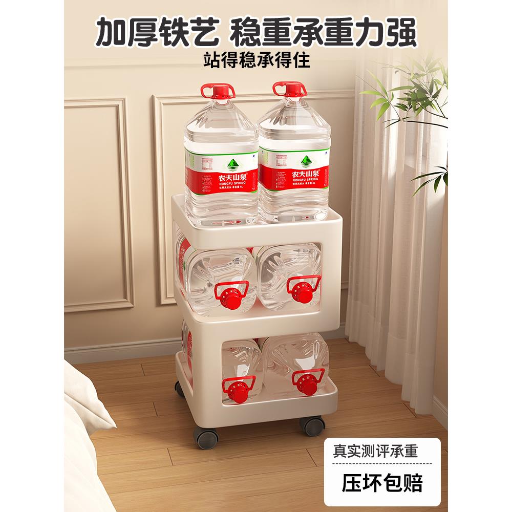 可移动茶几客厅家用沙发边几侧边柜置物架带轮高级感铁艺床头边柜 - 图1