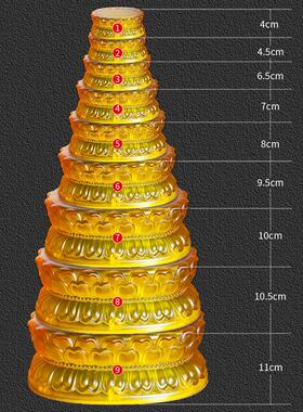 莲花荷花台底座古法琉璃水晶佛像摆件观音菩萨佛托加高垫供奉装饰