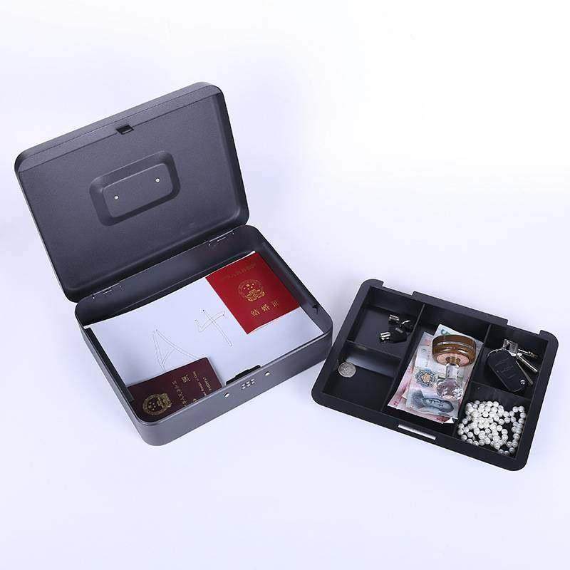 新防火储物盒带锁小收纳铁盒家用证件保险箱小型钱箱手提保管,淘宝优惠券,粉丝福利购,淘宝优惠卷