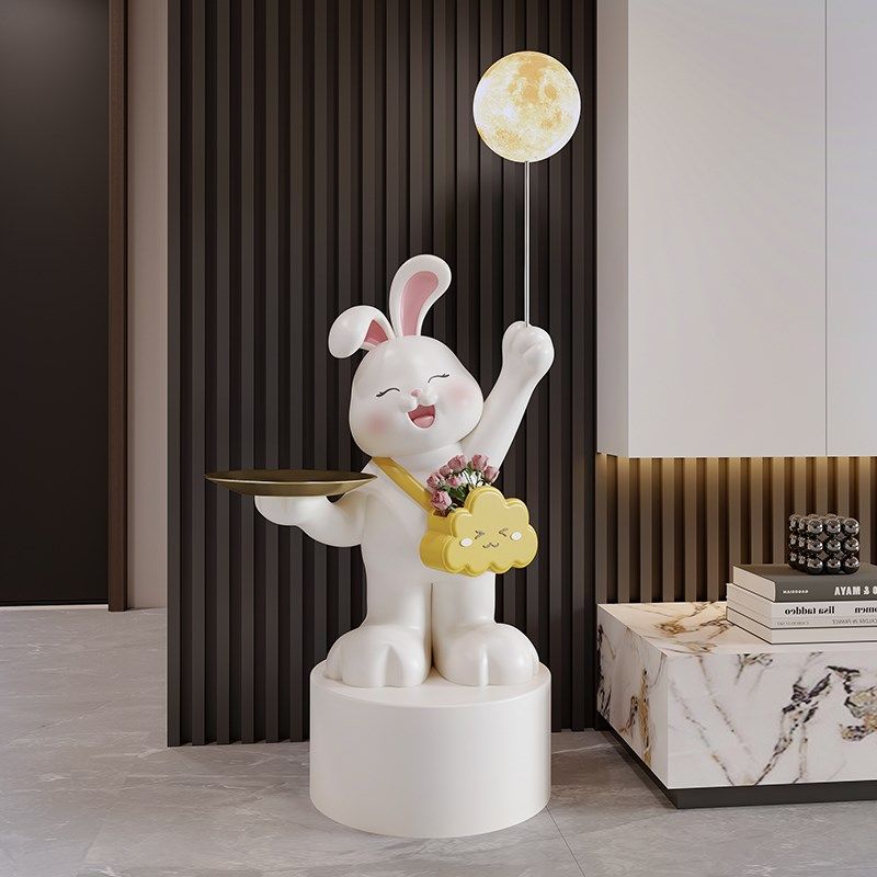 乔迁搬家礼物轻奢兔子q落地摆件大型高级感沙发电视柜装饰品落地,淘宝优惠券,粉丝福利购,淘宝优惠卷