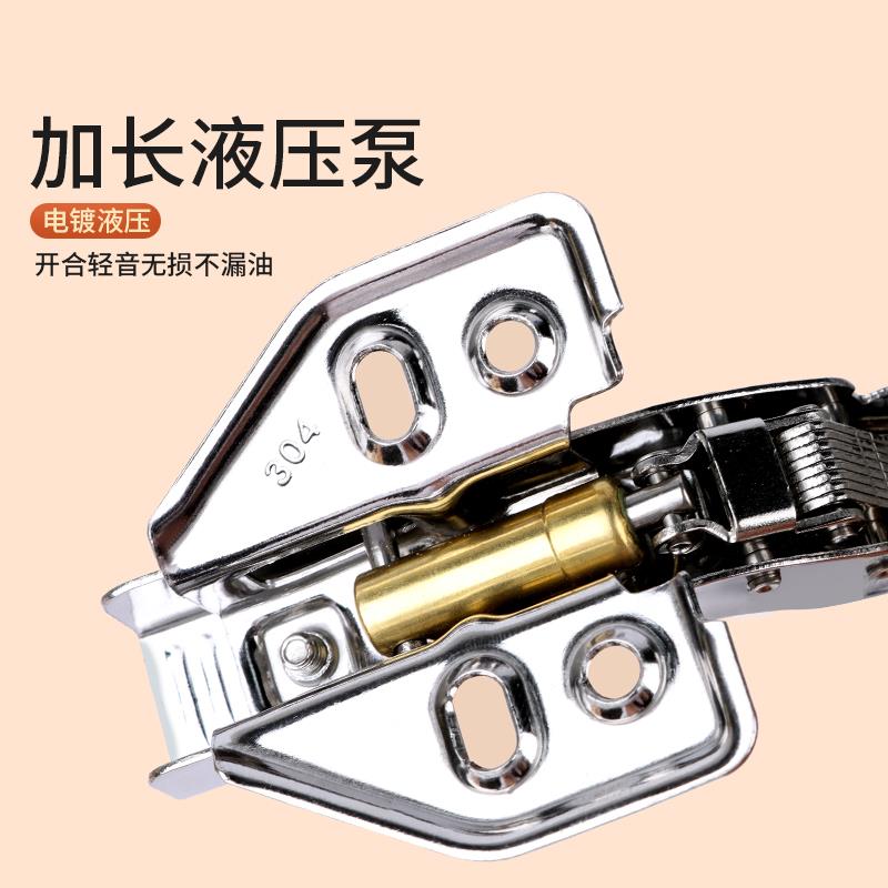 304不锈钢铰链衣柜橱柜门弹簧闭门器大中弯阻尼缓冲折叠飞机合页 - 图2