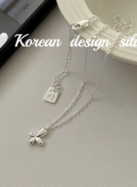韩国ins风简约银饰品 S925纯银 精巧蝴蝶项链 叠戴高级锁骨链女