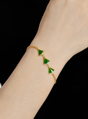 黄金手链裙子999足碧玉串