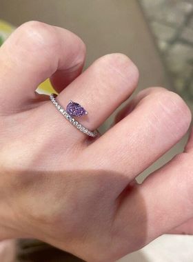 XBK排浪漫戴指叠紫色气质钻戒