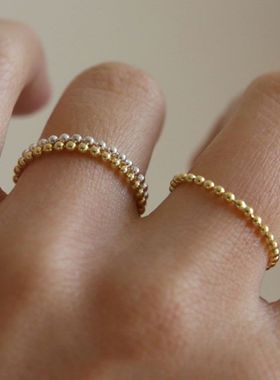 s925纯银镀金食指女小众设计气质