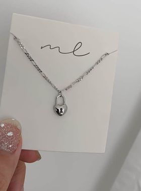 XBK锁骨简约项链链颈爱心锁锁爱