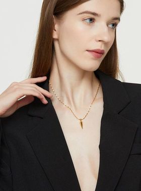 XBK尖锥简约波浪晶体原创时尚链