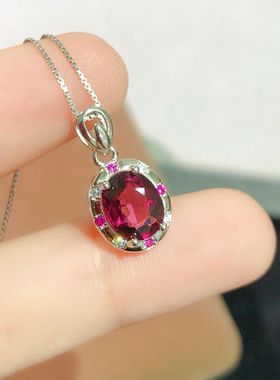 XBK石榴石椭圆镁吊坠韩天然空托