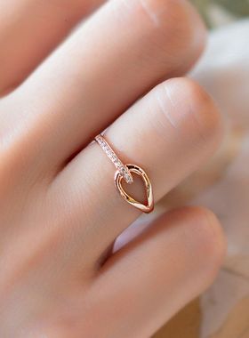 s925纯银镀金食指简约小众设计