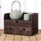 Solid wood desktop storage box office sorting storage rack student bay window bookshelf drawer wooden cosmetics sorting box