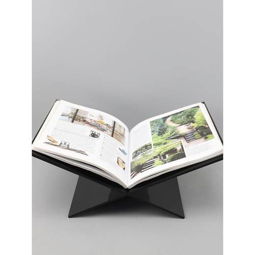 简约黑色亚克力杂志架摆件家居书房桌面收纳木质展示架书柜装饰品 - 图1