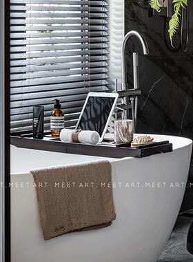 样板房间浴室洗手间卫生间浴缸架摆件洗漱套装托盘软装搭配组合