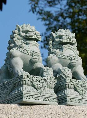 大门口石狮子摆件一对镇宅入户庭院柱子门前狮开业大吉送礼大气