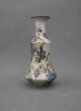 景德镇仿古陶瓷乾隆粉彩婴戏图花瓶家居装饰展柜摆件收藏做旧瓷器