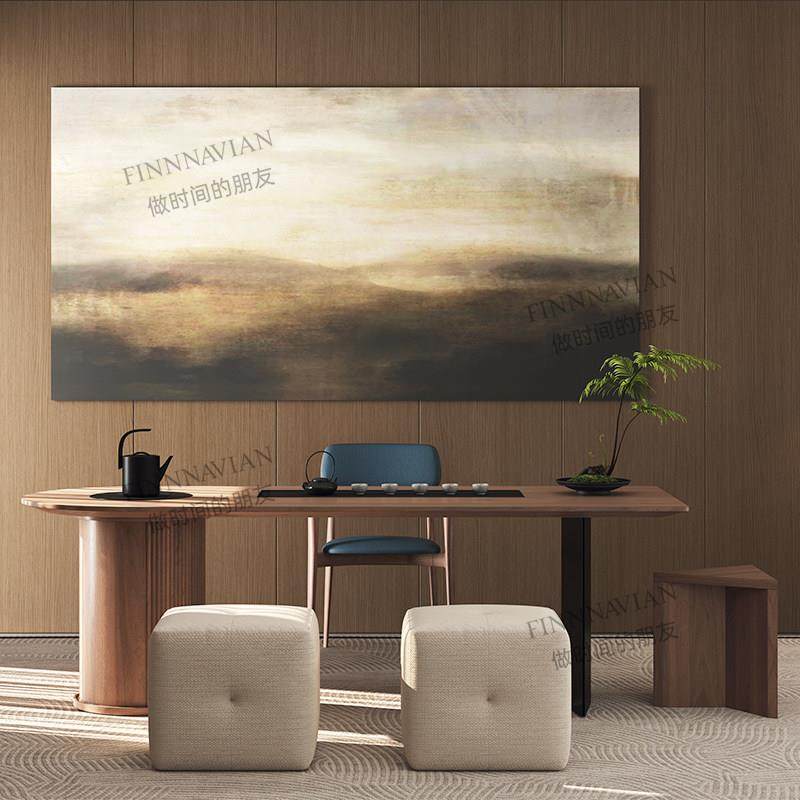 芬纳维亚 实木中式极简黑胡桃茶桌 中古橡木茶台（Ersa埃莎）,淘宝优惠券,粉丝福利购,淘宝优惠卷