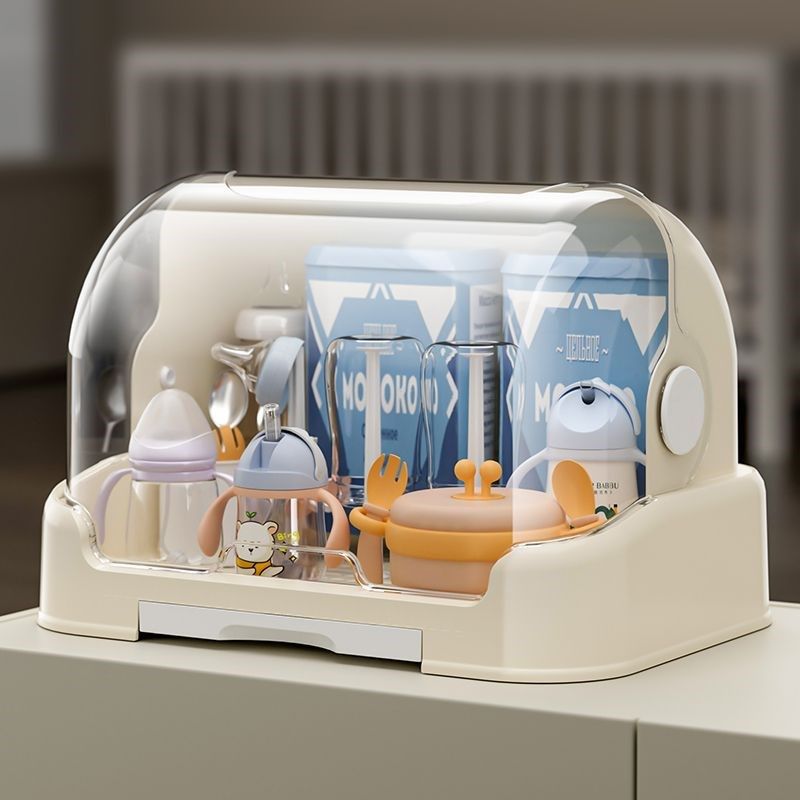 婴儿奶瓶收纳盒防尘置物架宝宝餐具收纳箱专用奶瓶沥水架婴儿用品,淘宝优惠券,粉丝福利购,淘宝优惠卷