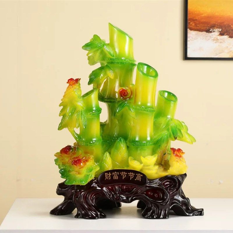 仿玉财富节节高升竹子摆件招财富贵竹办公桌酒柜客厅装饰开业礼品,淘宝优惠券,粉丝福利购,淘宝优惠卷