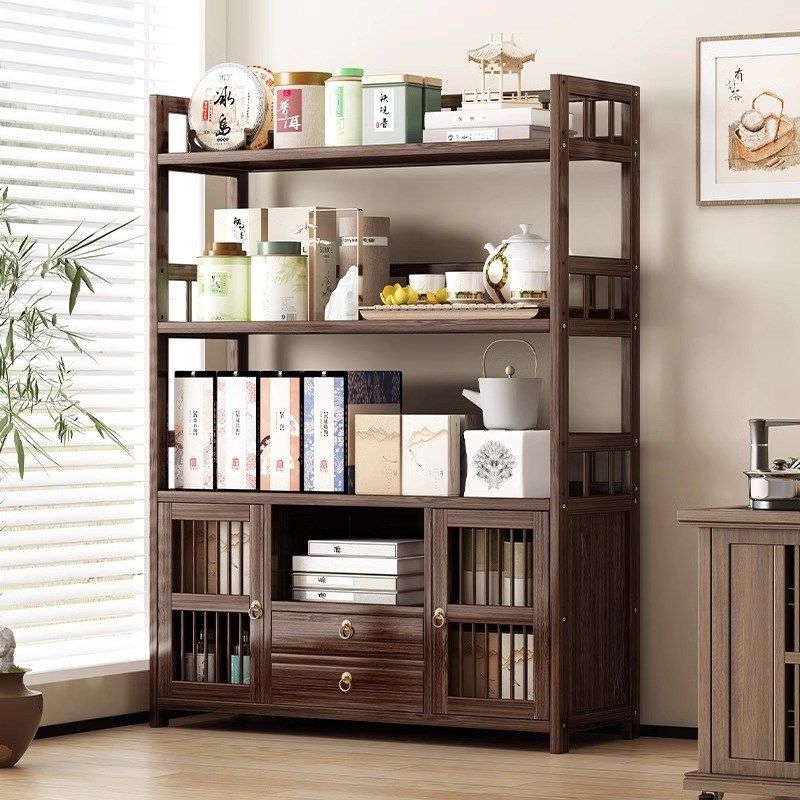 博古架实木中式茶叶展示柜茶架子置物架茶室茶柜茶具摆件收纳柜子,淘宝优惠券,粉丝福利购,淘宝优惠卷