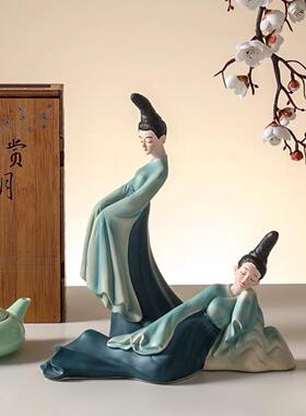 祇有这个绿色文化创意古风女士艺术电视柜装饰客厅家装乔迁礼物