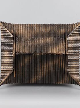 中式斗拱古建筑雨华宫模型古铜色酒店玄关样板间会所博物馆摆件