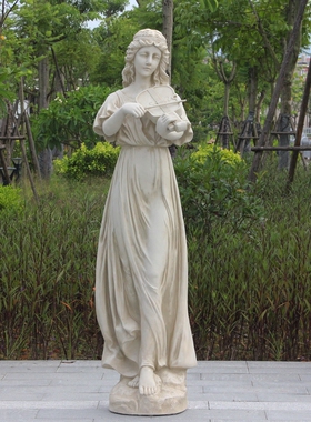 欧式大型迎宾演奏人物雕塑花园大厅酒I店咖啡厅装饰品工艺品摆件