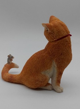精品模型b工艺品写实猫礼品摆件可爱猫咪室内车内装饰猫咪与老鼠