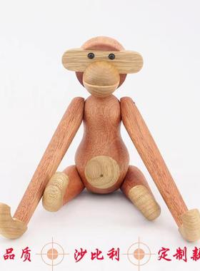 丹麦木偶木雕经典小鸭子北欧实木摆件工艺品装饰创意家居饰品礼物