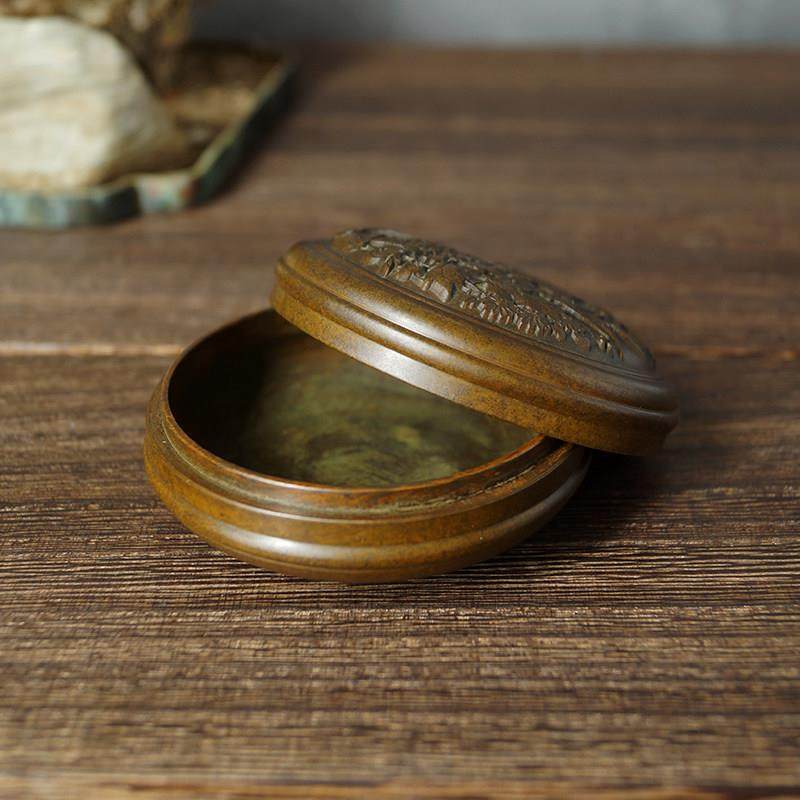 苏工复古铜花鸟香粉盒香薰工具香篆炉香道打香篆配件家居摆件厂价,淘宝优惠券,粉丝福利购,淘宝优惠卷