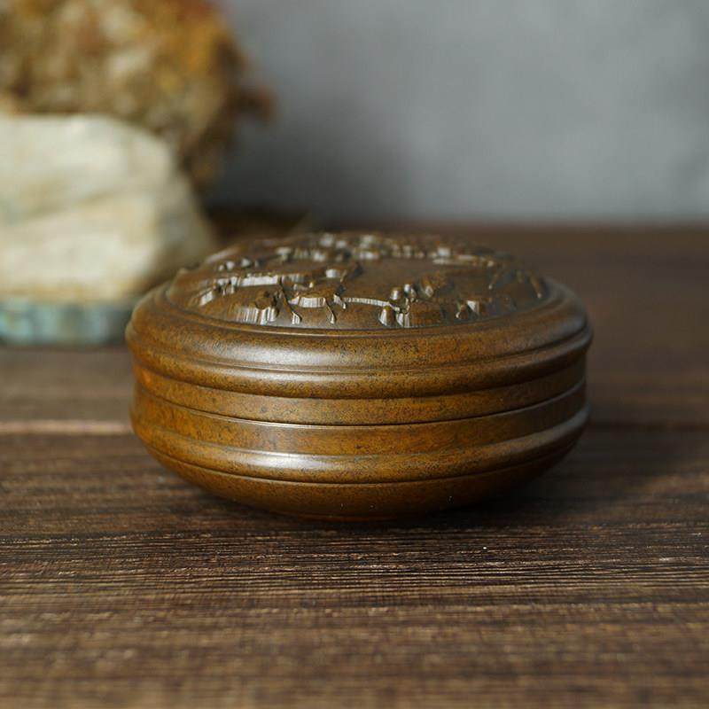 苏工复古铜花鸟香粉盒香薰工具香篆炉香道打香篆配件家居摆件厂价,淘宝优惠券,粉丝福利购,淘宝优惠卷