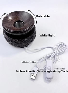 水晶球底座实木双层旋转高档球座灯座球形黑檀木祥云木质底座摆件