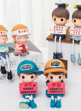 学习励志语录吊脚娃娃摆设礼品学生房间书房装饰创意工艺品小摆件