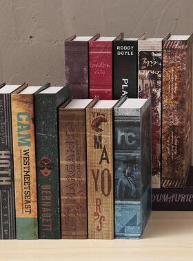 假书人造书装饰英语旧书酒柜窗口覆古书装饰摄影道具书