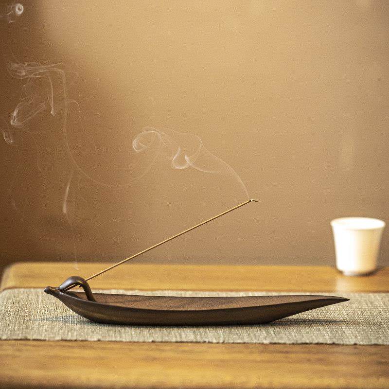 一叶扁舟陶瓷香炉线香香插家用室内熏香檀香创意线香炉香薰炉禅意,淘宝优惠券,粉丝福利购,淘宝优惠卷