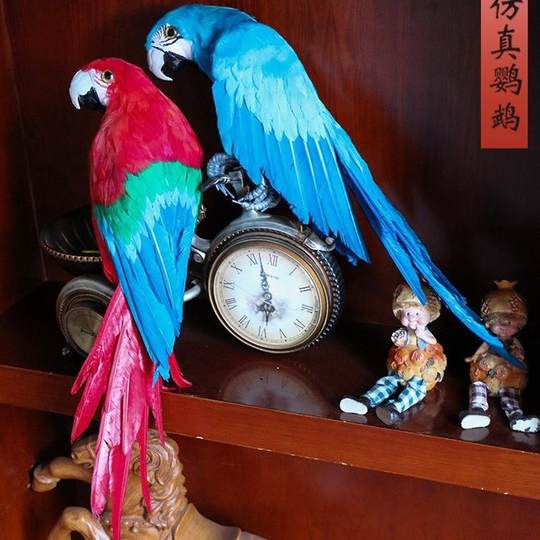 Simulated feather macaw ornaments landscape decoration window display props colorful feather bird exquisite ornaments