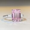 S925 sterling silver large sugar ring women's pagoda emerald cut high carbon diamond zircon gemstone colored treasure ring wholesale