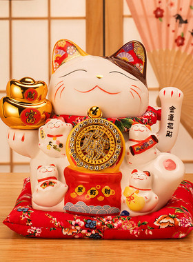 招财猫大号摆件店铺开业电动摇手大号日本陶瓷创意礼品收银台摆件