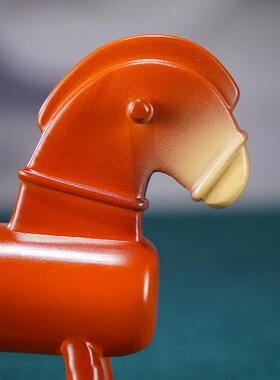 黄铜摆件《摇摇马》铜工艺品 家居装饰品生肖马 创意办公室摆件