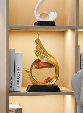 办公室摆件高级感创意风生水起流沙画客厅电视柜酒柜装饰轻奢高档