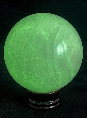 天然冰洲石夜明珠夜光石水晶球萤石家居氛围感精美大摆件超亮款礼