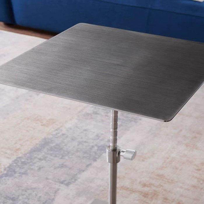 不锈钢升降边几小圆桌高脚小茶几咖啡桌移动沙发边桌简约金属角几,淘宝优惠券,粉丝福利购,淘宝优惠卷