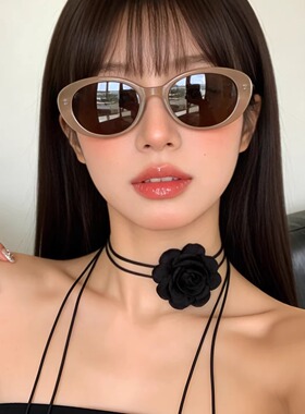 新款潮ins椭圆墨镜果冻色板材尼龙镜片太阳眼镜时尚街拍墨镜