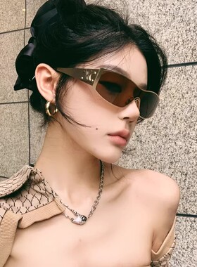 欧美风连体金属美拉德风高级感女款潮太阳眼镜方圆脸显瘦街拍墨镜