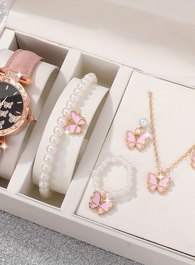 送女友圣诞节元旦礼物珍珠蝴蝶项链礼盒装气质甜美百搭ins锁骨链
