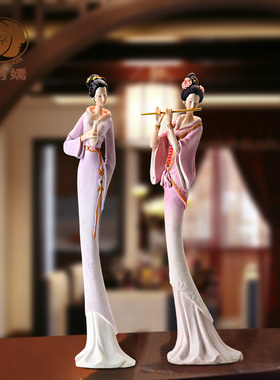 古典仕女艺术酒柜装饰品摆设家居创意电视柜书房书柜工艺品