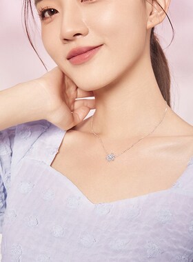 雪花项炼吊坠S银梦幻唯美浪F漫锁骨炼送女友节日礼物