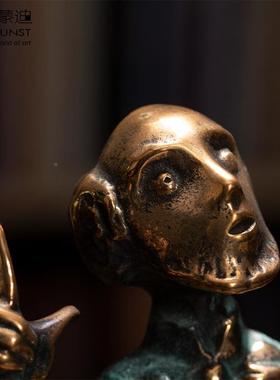 德进口青铜国艺术118171品端礼品欧铜高摆件玄式关书房装饰品教师