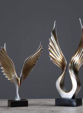 大鹏展翅意术艺摆现创代大鹏展翅简约家居饰品高档客厅办公件室酒