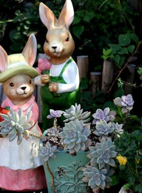 林IVC景观雕塑小品卡通兔子花盆户外花园院装饰别园墅花庭创意缸